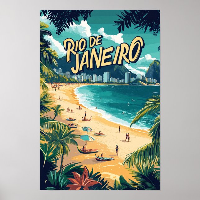 Póster Hermoso viaje de Río de Janeiro Brasil (Frente)