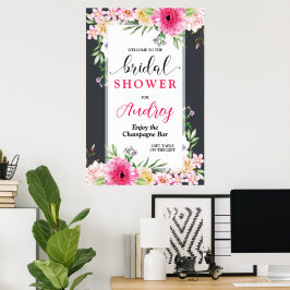 Póster Hermoso y Brillante Chorro Nupcial Floral