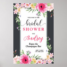 Póster Hermoso y Brillante Chorro Nupcial Floral