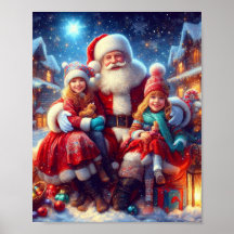 Hermoso y encantador Poster de Navidades de Santa 