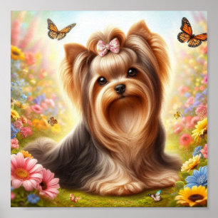 Póster hermoso Yorkshire Terrier