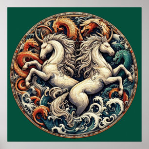 Póster "Hermosos caballos místicos 47