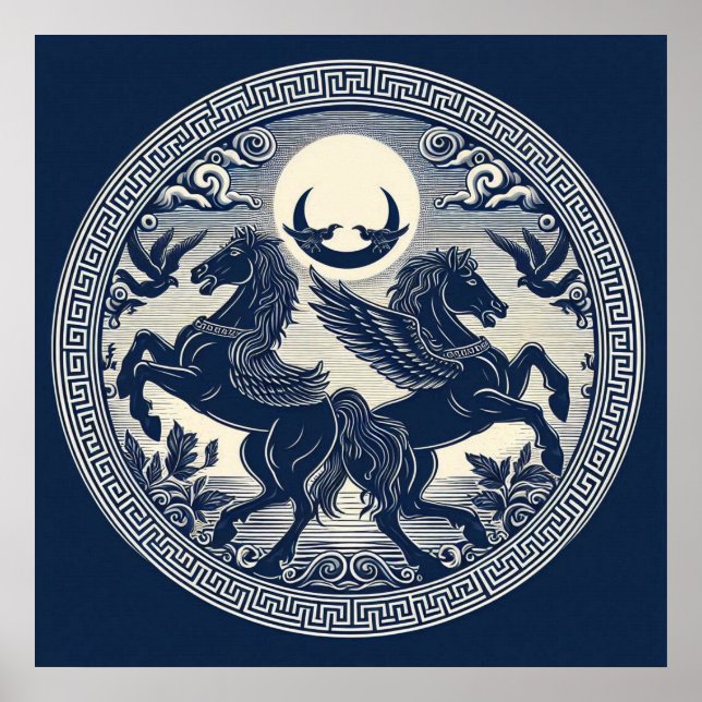 Póster Hermosos caballos místicos 51 (Frente)