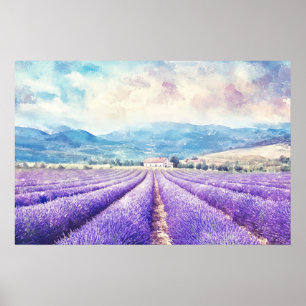 Póster Hermosos campos de lavanda