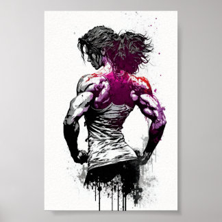 Póster Hermosos Chicas de gimnasia y músculos flexibles