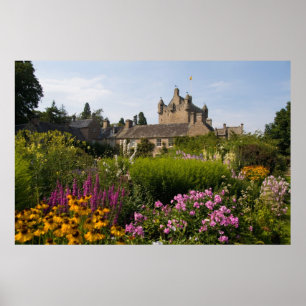 Póster Hermosos jardines y famoso castillo en