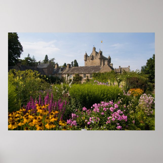 Póster Hermosos jardines y famoso castillo en (Frente)
