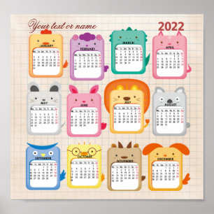 Póster Hermosos niños calendario 2022 en