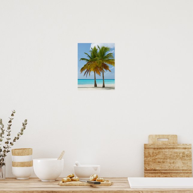 Póster Hermosos palmeros en una playa tropical (Cocina)