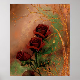 Póster Hermosos Rosas del otoño