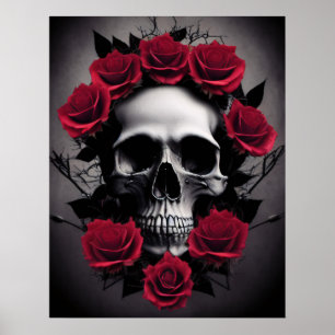 Póster Hermosos Rosas góticos y oscuros crían Sigil