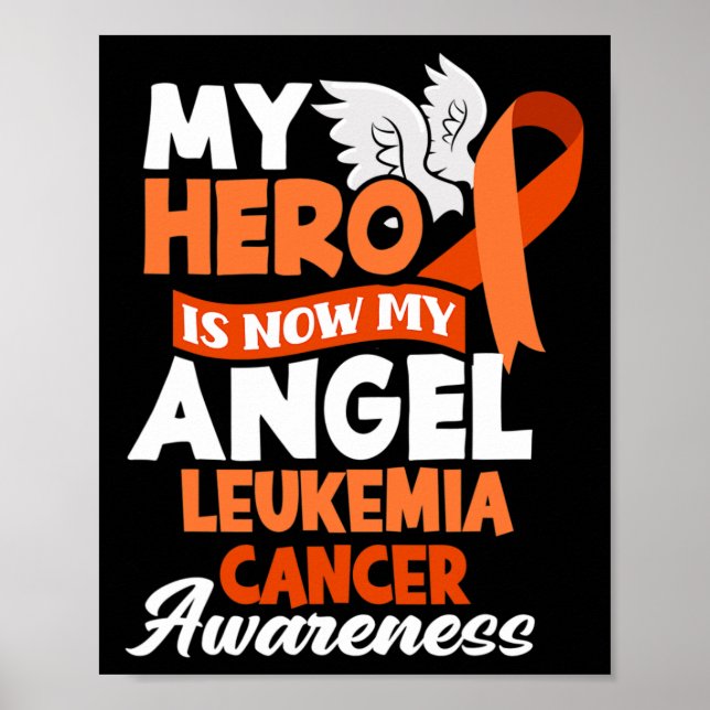 Póster Hero Ahora Mi Ángel Apoya a Leukemia Cáncer Consci (Frente)
