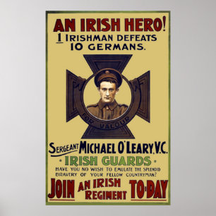 Póster Héroe de la Guardia Irlandesa WW I