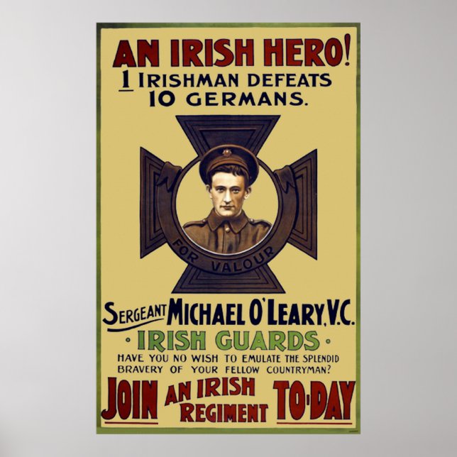 Póster Héroe de la Guardia Irlandesa WW I (Frente)