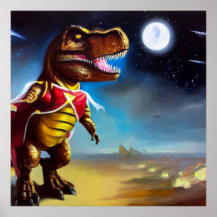 Póster Héroe de ópera espacial T Rex