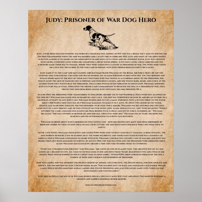 Póster Héroe de perro de la Segunda Guerra Mundial Inspir (Frente)