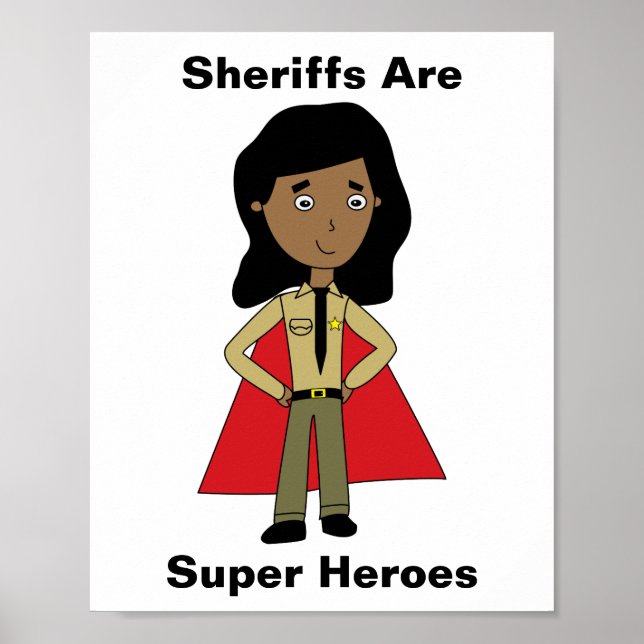 Póster Héroe de Sheriffs: Afroamericana negra (Frente)