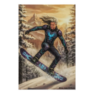 Póster Héroe de snowboard