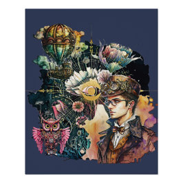 Póster Héroe de Steampunk - Un Collage