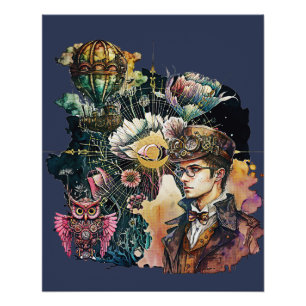 Póster Héroe de Steampunk - Un Collage