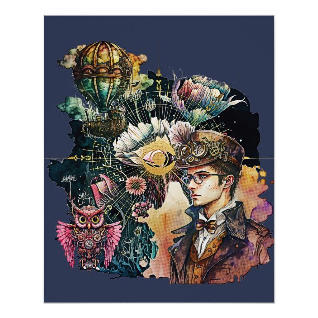 Póster Héroe de Steampunk - Un Collage (Anverso)