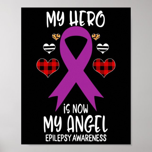 Póster Héroe del Recuerdo de Conciencia sobre la Epilepsi (Frente)