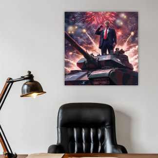 Póster Héroe militar de Donald Trump 2024: Divertida IA p