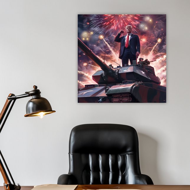 Póster Héroe militar de Donald Trump 2024: Divertida IA p (donald trump 2024 funny poster military hero)