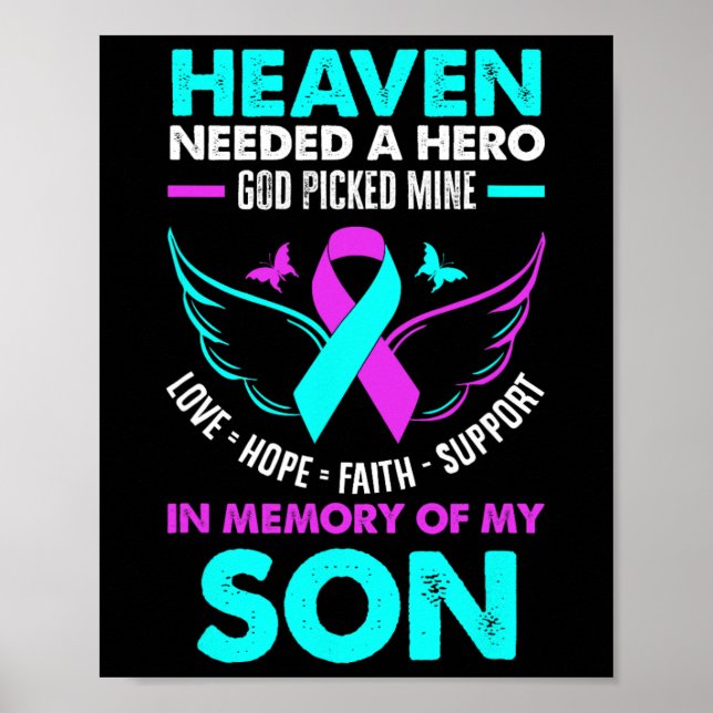 Póster Héroe necesitado del cielo, Dios eligió a mi hijo  (Frente)