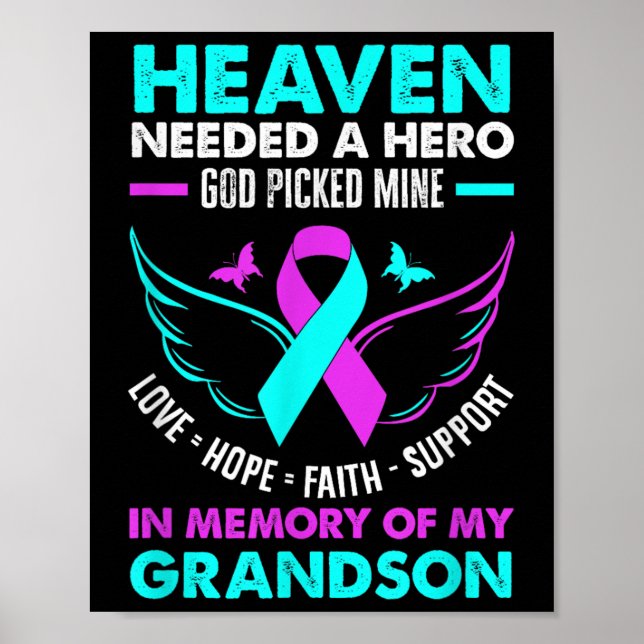 Póster Héroe necesitado Dios elige suicidio a mi nieto (Frente)