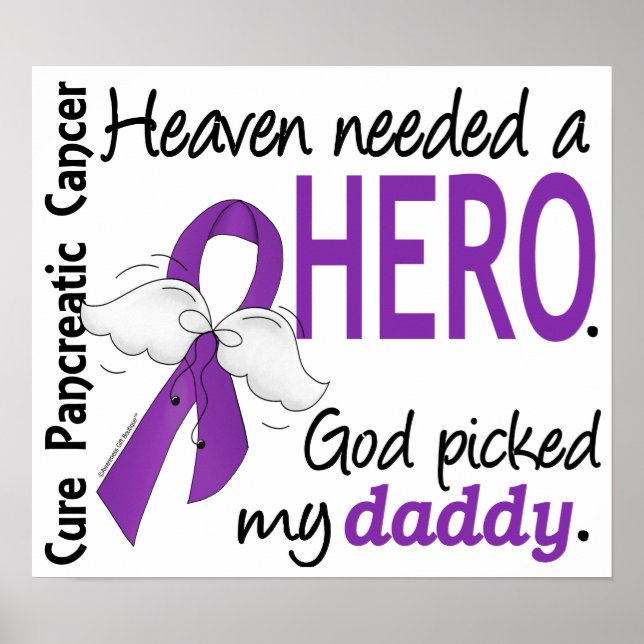 Póster Héroe necesitado en el cielo papi Cáncer de páncre (Frente)