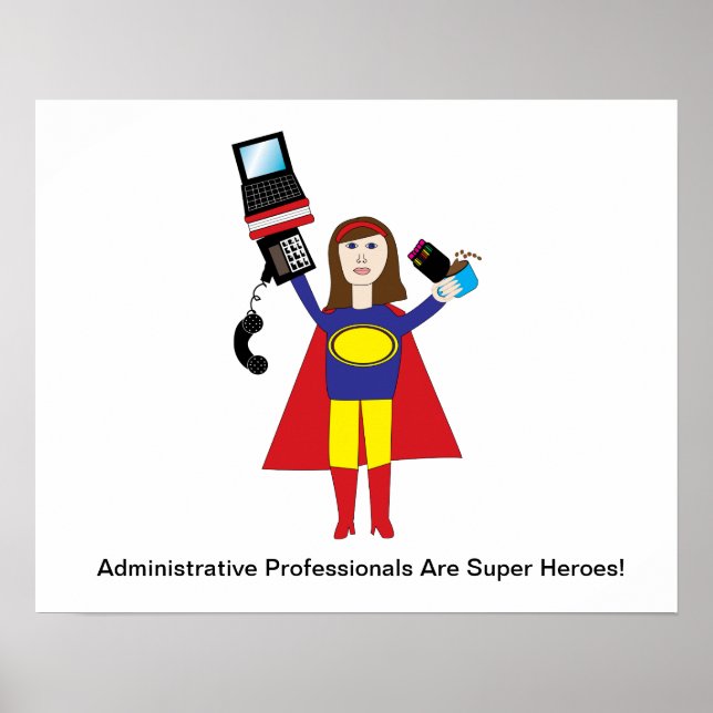 Póster Héroe profesional administrativo Personaliza Funny (Frente)