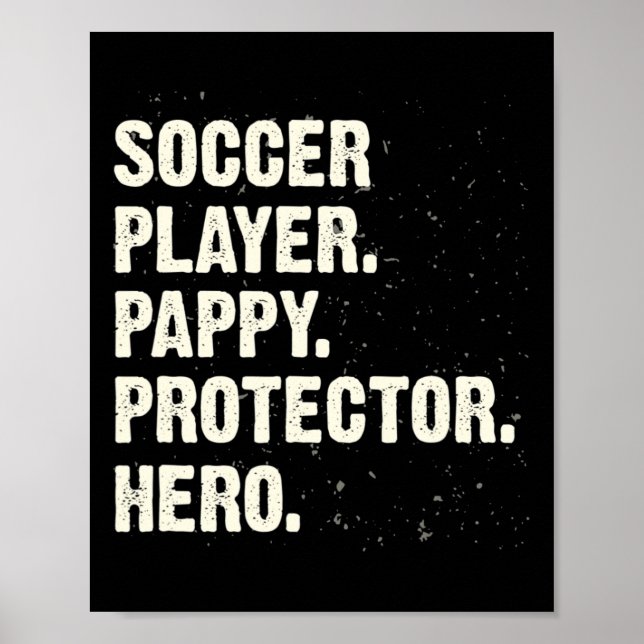 Póster Héroe Protector Jugador de Fútbol Pappy Amante del (Frente)