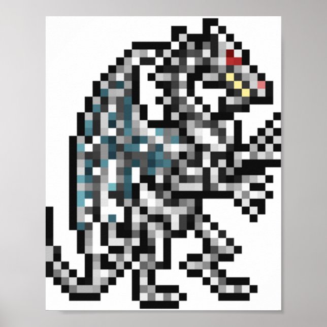 Póster Héroes de Might and Magic Dragon Retro Pixel DOS (Frente)