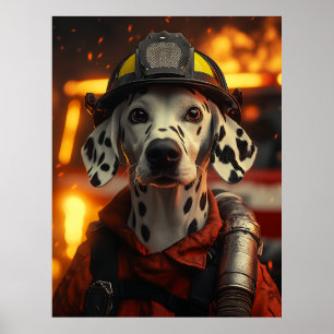 Póster Heroico bombero dálmata