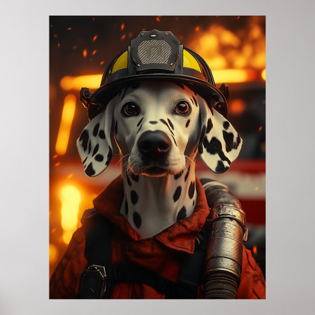 Póster Heroico bombero dálmata (Frente)