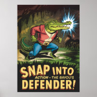Heroico coligador estilo cómico Bayou Defender