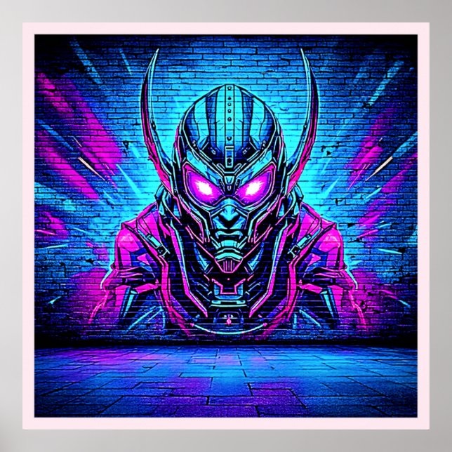 Póster Heroico Cyberpunk Vibe (Frente)