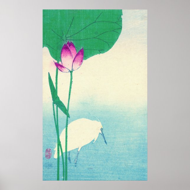 Póster Heron and Lotus 1910 (Frente)