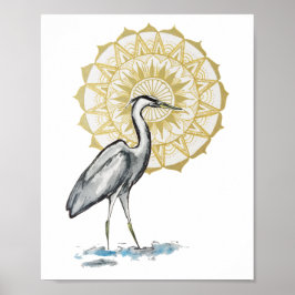 Póster Heron Mandala 8x10 Print