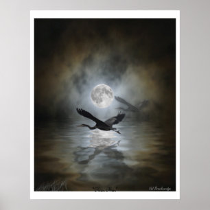 Póster "Heron Moon" Art Print Poster