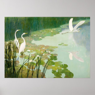 Póster Herones en verano por Newell Convers Wyeth