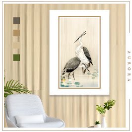 Póster Herons, Poster de Ohara Koson (1877-1945)