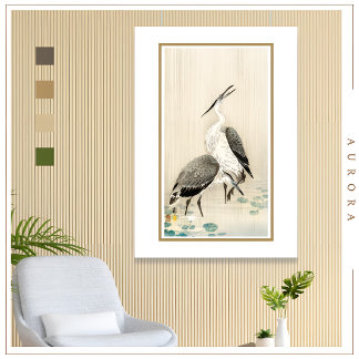 Póster Herons, Poster de Ohara Koson (1877-1945)