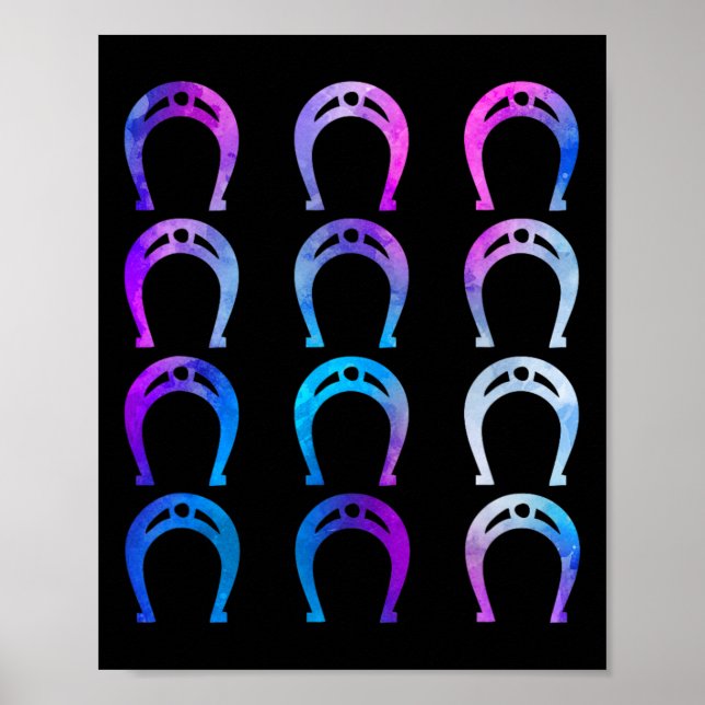 Póster Herradura Ss Cute Sss Caballo Riendo Hor Ecuestre (Frente)