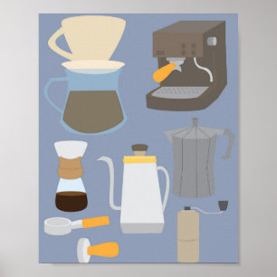 Póster Herramientas de Cafetera