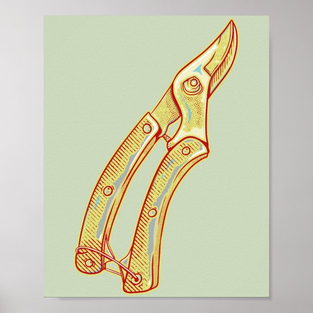 Póster Herramientas de jardinería de secateurs (Frente)
