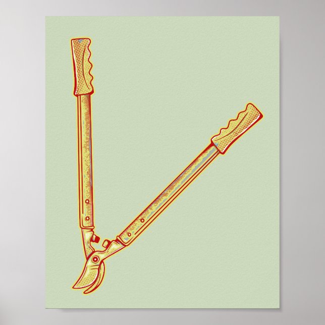 Póster Herramientas de jardinería Loppers (Frente)
