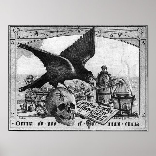 Póster Herramientas de laboratorio de alquimia para el gr (Frente)