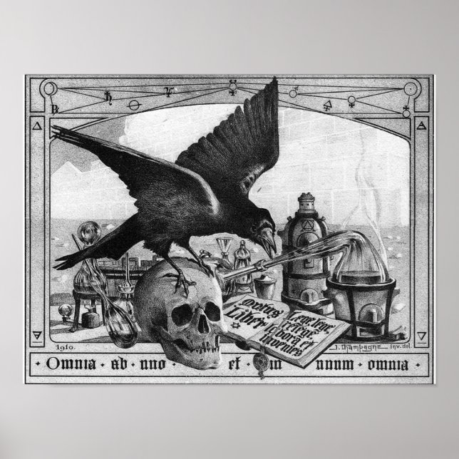 Póster Herramientas de laboratorio de alquimia para el gr (Frente)